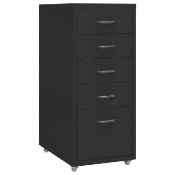 Mobile File Cabinet Black 28x41x69 cm Metal