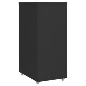 Mobile File Cabinet Black 28x41x69 cm Metal