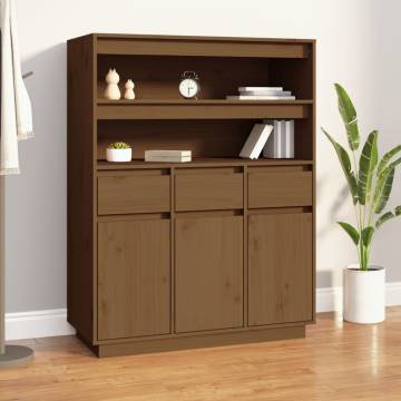 Highboard Honey Brown 89x40x116.5 cm Solid Wood Pine