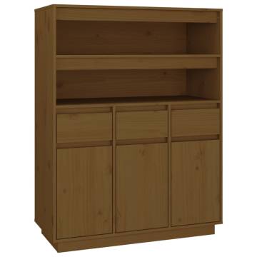 Highboard Honey Brown 89x40x116.5 cm Solid Wood Pine