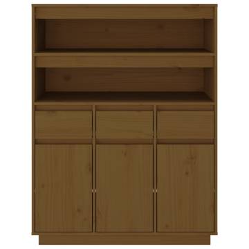 Highboard Honey Brown 89x40x116.5 cm Solid Wood Pine