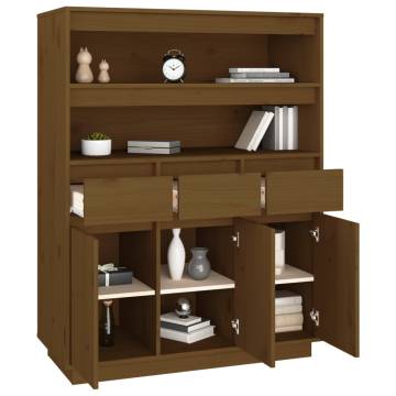 Highboard Honey Brown 89x40x116.5 cm Solid Wood Pine