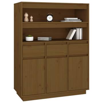 Highboard Honey Brown 89x40x116.5 cm Solid Wood Pine