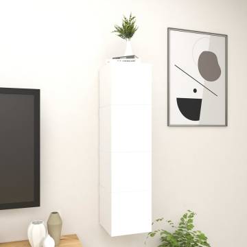 Wall Mounted TV Cabinets 4 pcs High Gloss White 30.5x30x30 cm