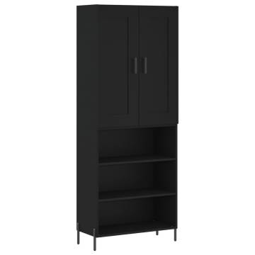 Highboard Black 69.5x34x180 cm Engineered Wood