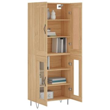 Highboard Sonoma Oak 69.5x34x180 cm Engineered Wood