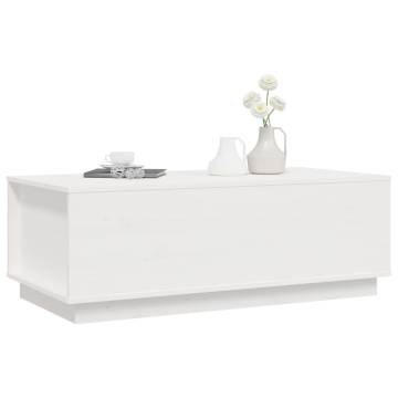 Coffee Table White 100x50x35 cm Solid Wood Pine