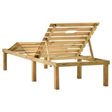 Garden Sun Lounger with Table Impregnated Pinewood