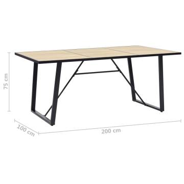 Dining Table Oak 200x100x75 cm MDF