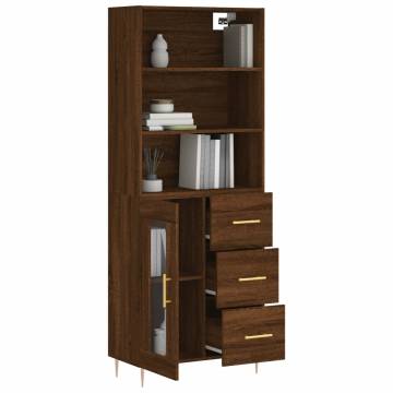 Highboard Brown Oak 69.5x34x180 cm Engineered Wood