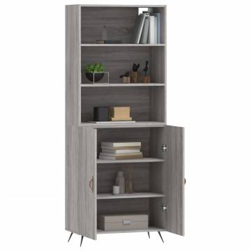 Highboard Grey Sonoma 69.5x34x180 cm Engineered Wood