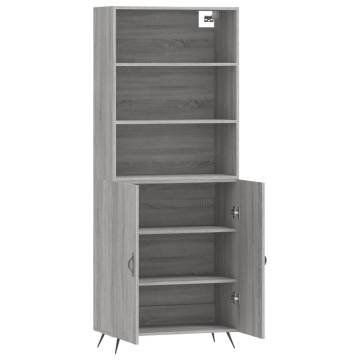 Highboard Grey Sonoma 69.5x34x180 cm Engineered Wood