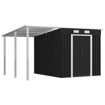 Garden Shed with Extended Roof Anthracite 346x236x181 cm Steel