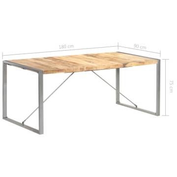 Dining Table 180x90x75 cm Solid Rough Mango Wood