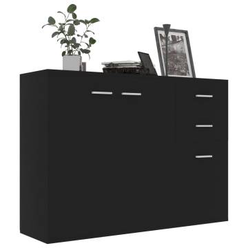 Sideboard Black 105x30x75 cm Engineered Wood