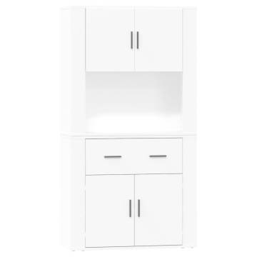 Highboard High Gloss White Engineered Wood