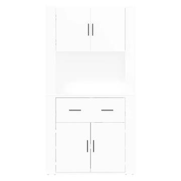 Highboard High Gloss White Engineered Wood