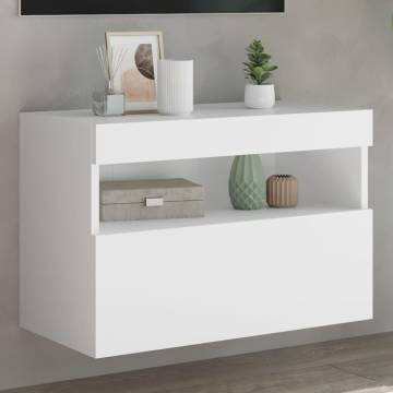 TV Wall Cabinet with LED Lights White 60x30x40 cm