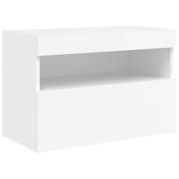 TV Wall Cabinet with LED Lights White 60x30x40 cm