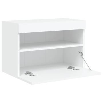 TV Wall Cabinet with LED Lights White 60x30x40 cm