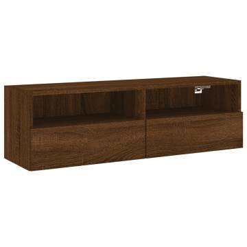 TV Wall Cabinet Brown Oak 100x30x30 cm Engineered Wood