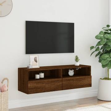 TV Wall Cabinet Brown Oak 100x30x30 cm Engineered Wood