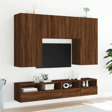 TV Wall Cabinet Brown Oak 100x30x30 cm Engineered Wood