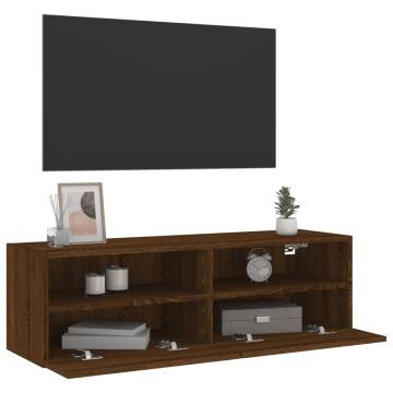 TV Wall Cabinet Brown Oak 100x30x30 cm Engineered Wood