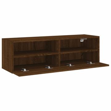 TV Wall Cabinet Brown Oak 100x30x30 cm Engineered Wood