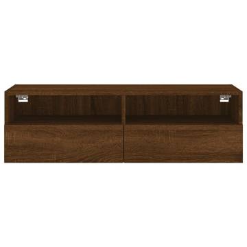 TV Wall Cabinet Brown Oak 100x30x30 cm Engineered Wood