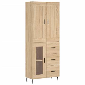 Highboard Sonoma Oak 69.5x34x180 cm Engineered Wood