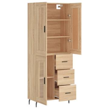 Highboard Sonoma Oak 69.5x34x180 cm Engineered Wood