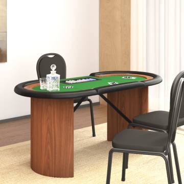 10-Player Poker Table with Chip Tray Green 160x80x75 cm