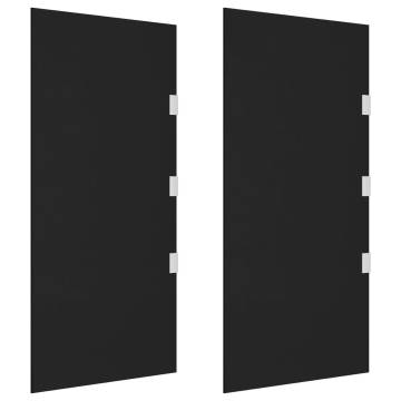 Side Panels for Door Canopy 2 pcs Black Tempered Glass