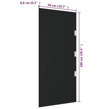 Side Panels for Door Canopy 2 pcs Black Tempered Glass