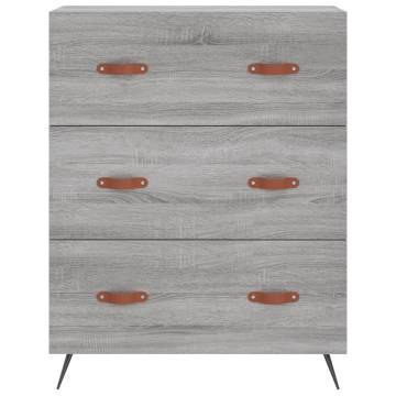 Highboard Grey Sonoma 69.5x34x180 cm Engineered Wood