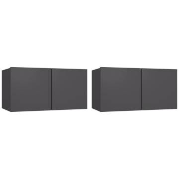 Hanging TV Cabinets 2 pcs Grey 60x30x30 cm