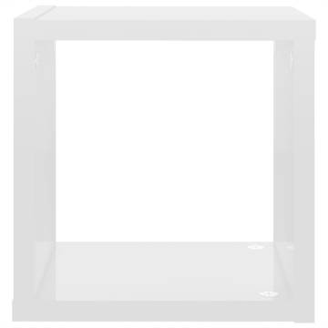 Wall Cube Shelves 6 pcs High Gloss White 22x15x22 cm