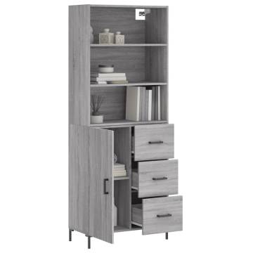 Highboard Grey Sonoma 69.5x34x180 cm Engineered Wood