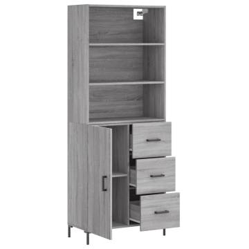 Highboard Grey Sonoma 69.5x34x180 cm Engineered Wood