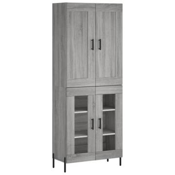 Highboard Grey Sonoma 69.5x34x180 cm Engineered Wood