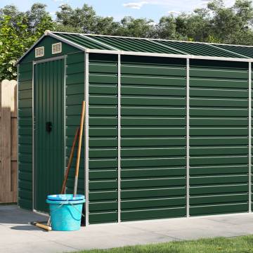 Garden Shed Green 191x895x198 cm Galvanised Steel