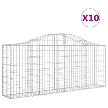 Arched Gabion Baskets 10 pcs 200x30x80100 cm Galvanised Iron