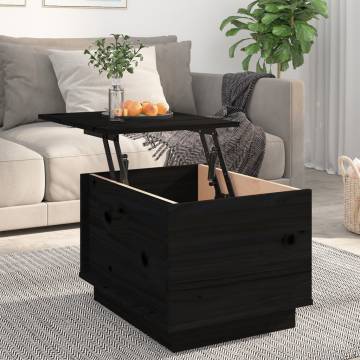 Coffee Table Black 40x50x35 cm Solid Wood Pine