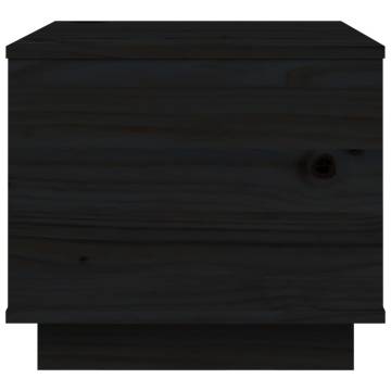 Coffee Table Black 40x50x35 cm Solid Wood Pine