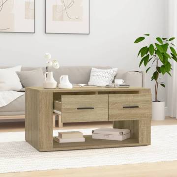 Coffee Table Sonoma Oak 80x50x40 cm Engineered Wood