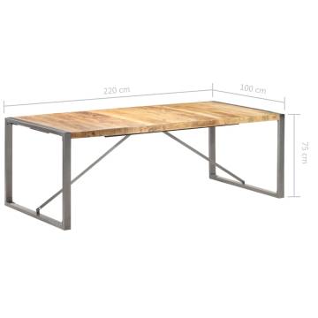 Dining Table 220x100x75 cm Solid Rough Mango Wood