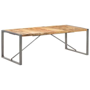 Dining Table 220x100x75 cm Solid Rough Mango Wood