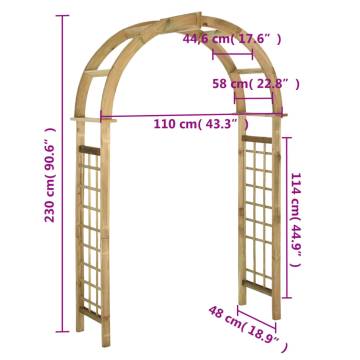 Trellis Arch Green Impregnated Pinewood