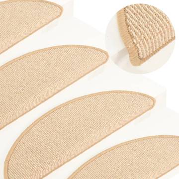 Carpet Stair Treads 15 pcs Cream 65x21x4 cm